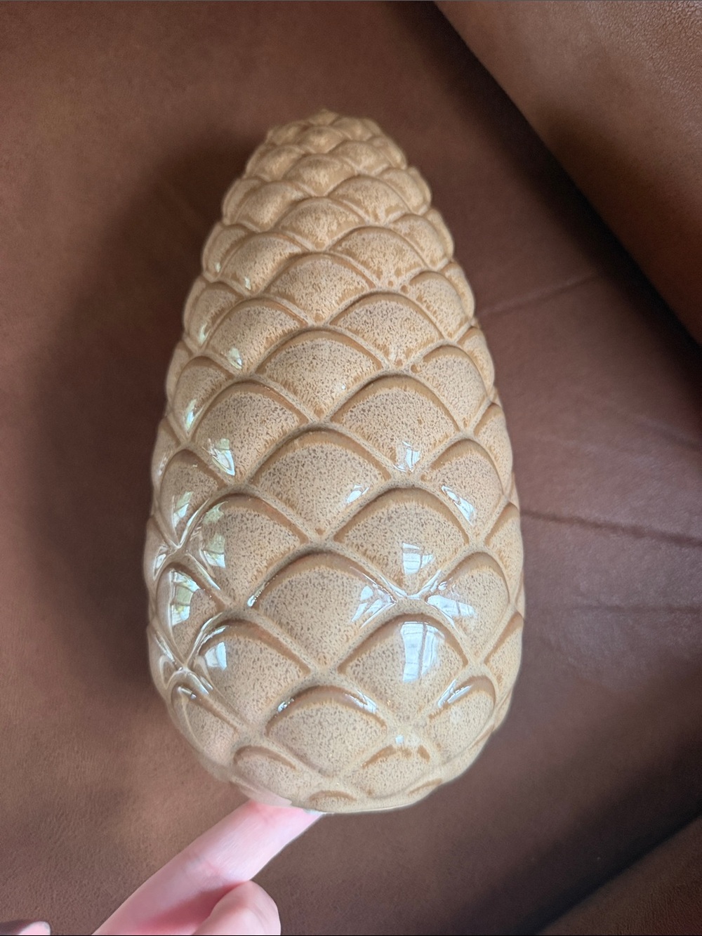 Brown scalloped vase